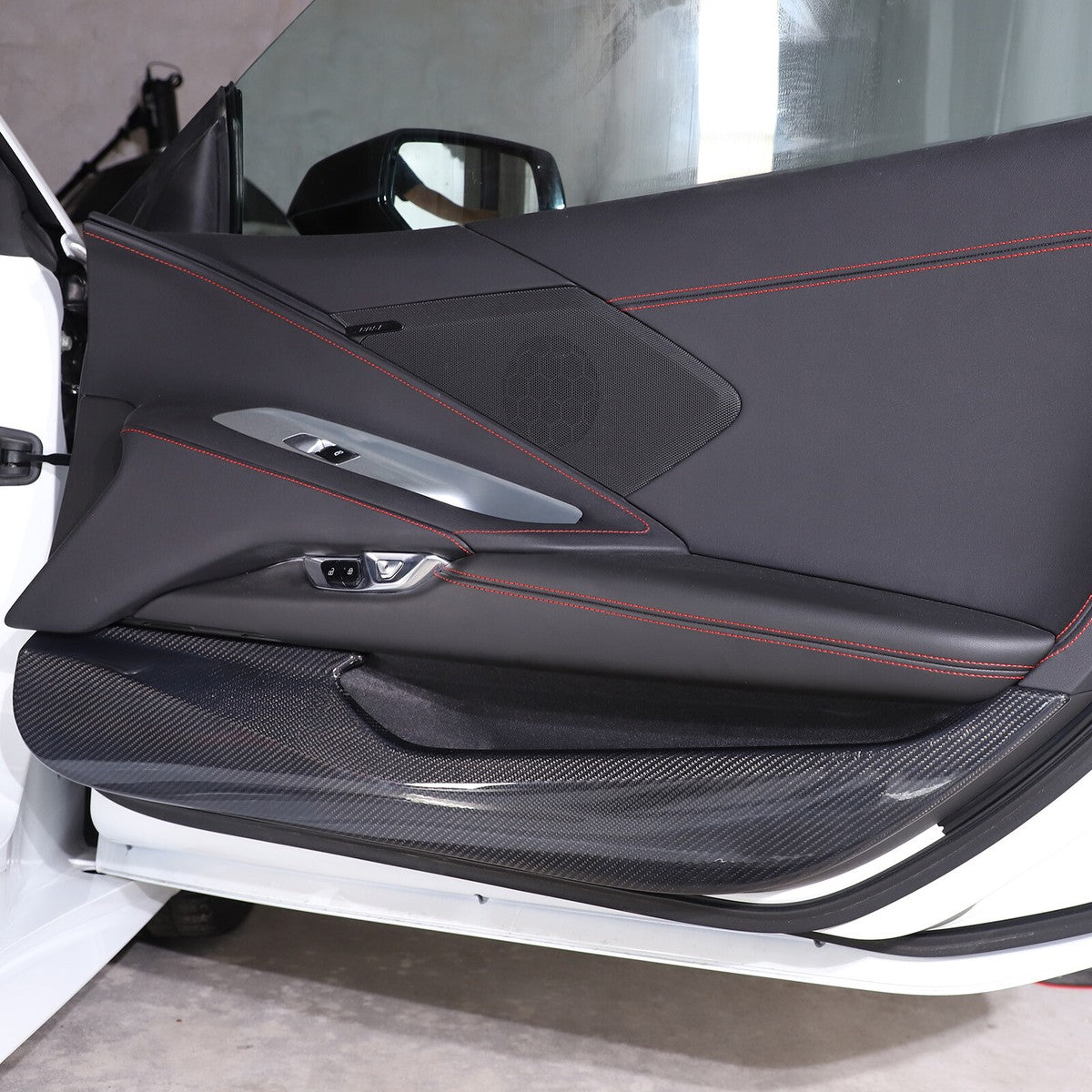 Chevrolet Corvette C8 Carbon Fiber Door Kick Panel Covers (2020–2026)