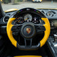 Porsche 911 (991.2) & Porsche 718 Custom Yellow Leather & Carbon Fiber Steering Wheel