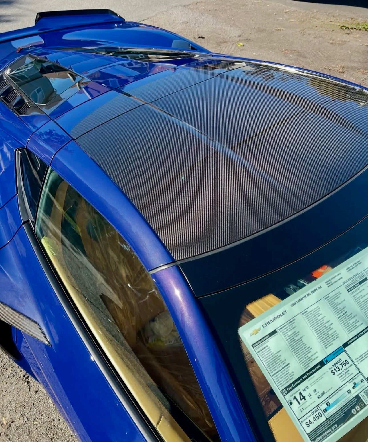 Chevrolet Corvette C8 Z51 / Z06 / Z07 Carbon Fiber Targa Top Roof Panel