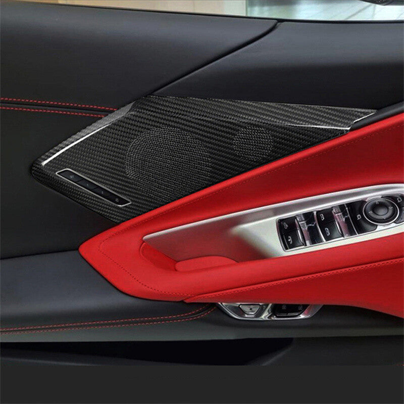 Chevrolet Corvette C8 Carbon Fiber Door Speaker Trim Covers (2020–2026