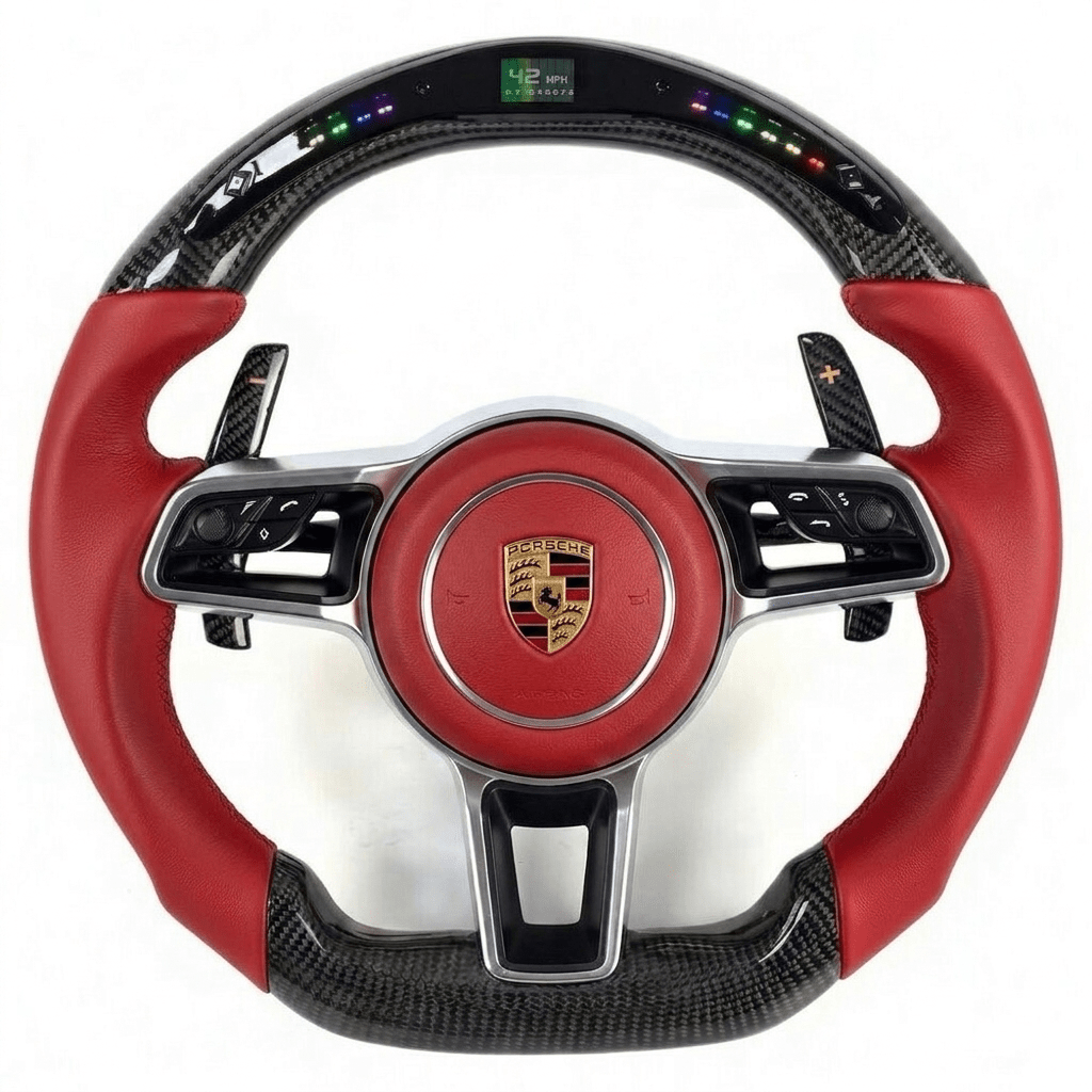 Porsche 911 (991.2) & Porsche 718 Leather & Carbon Fiber Steering Wheel