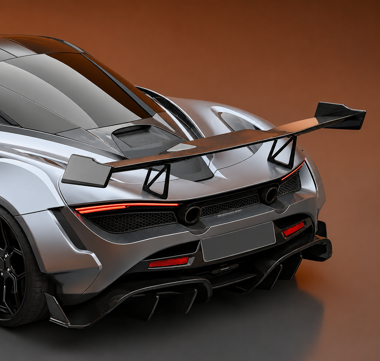 McLaren 720S GTR Style Carbon Fiber Dual Wing & Trunk Spoiler