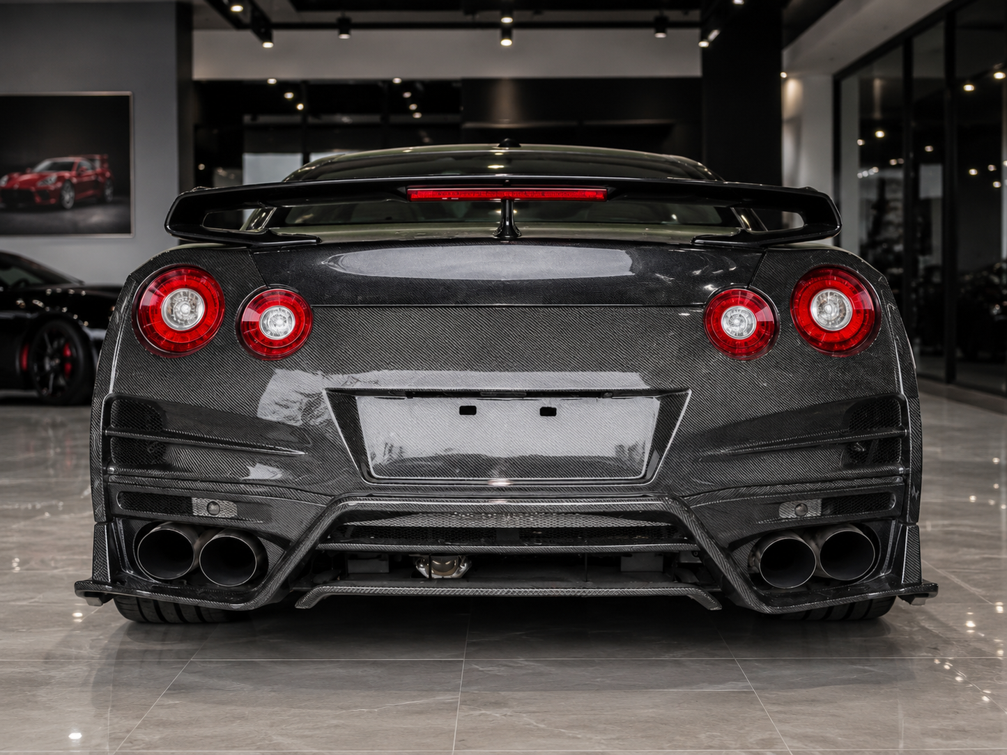 T.S Style Full Carbon Fiber Rear Bumper – Nissan GT-R R35