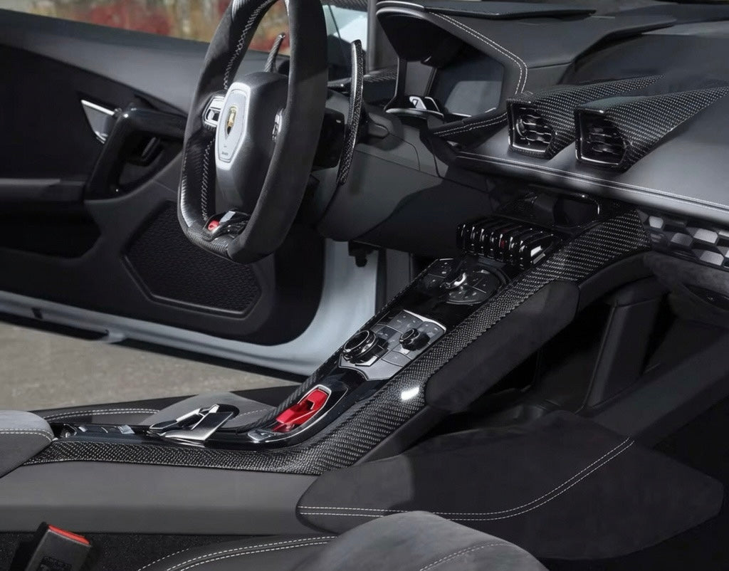 Lamborghini Huracan Carbon Fiber Center Console Side Trim Strips