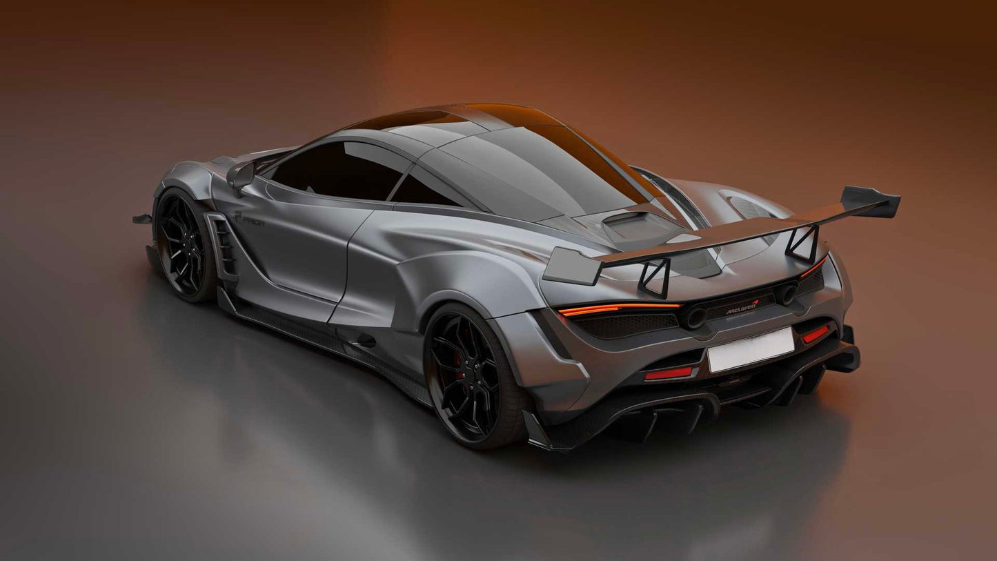 McLaren 720S GTR Style Carbon Fiber Dual Wing & Trunk Spoiler