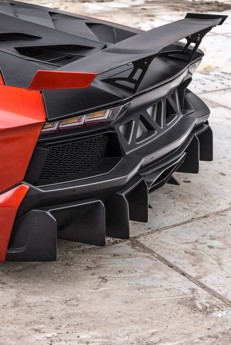 Carbon Fiber Rear Diffuser with fins - Lamborghini Aventador LP700 - Exotics Carbon Design