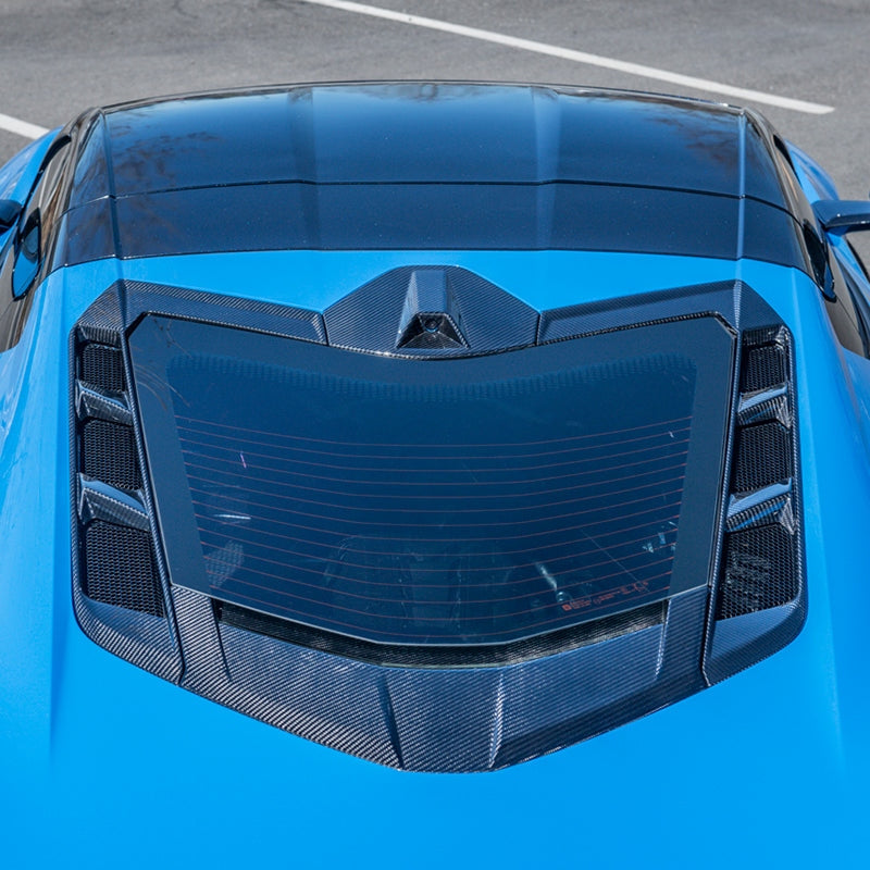 Chevrolet Corvette C8 - 4-Piece Carbon Fiber Rear Decklid Hatch Vent & Lower Trim