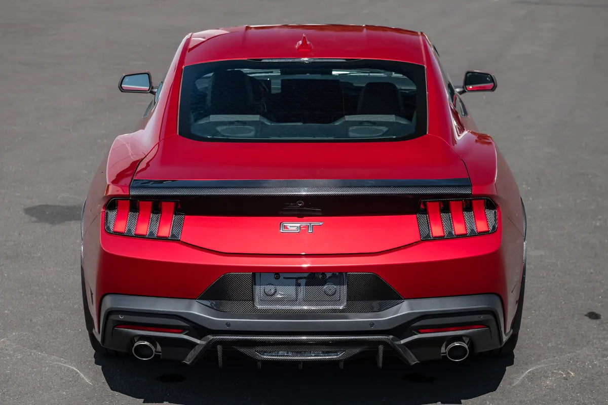 Carbon Fiber Rear Taillight Cover Trim - Ford Mustang (2024+) - Exotics Carbon Design