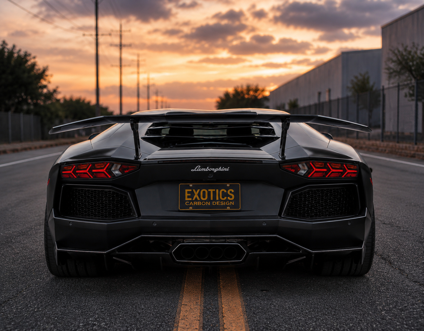 Lamborghini Aventador LP700 - Exotic Design Carbon Fiber Rear Diffuser