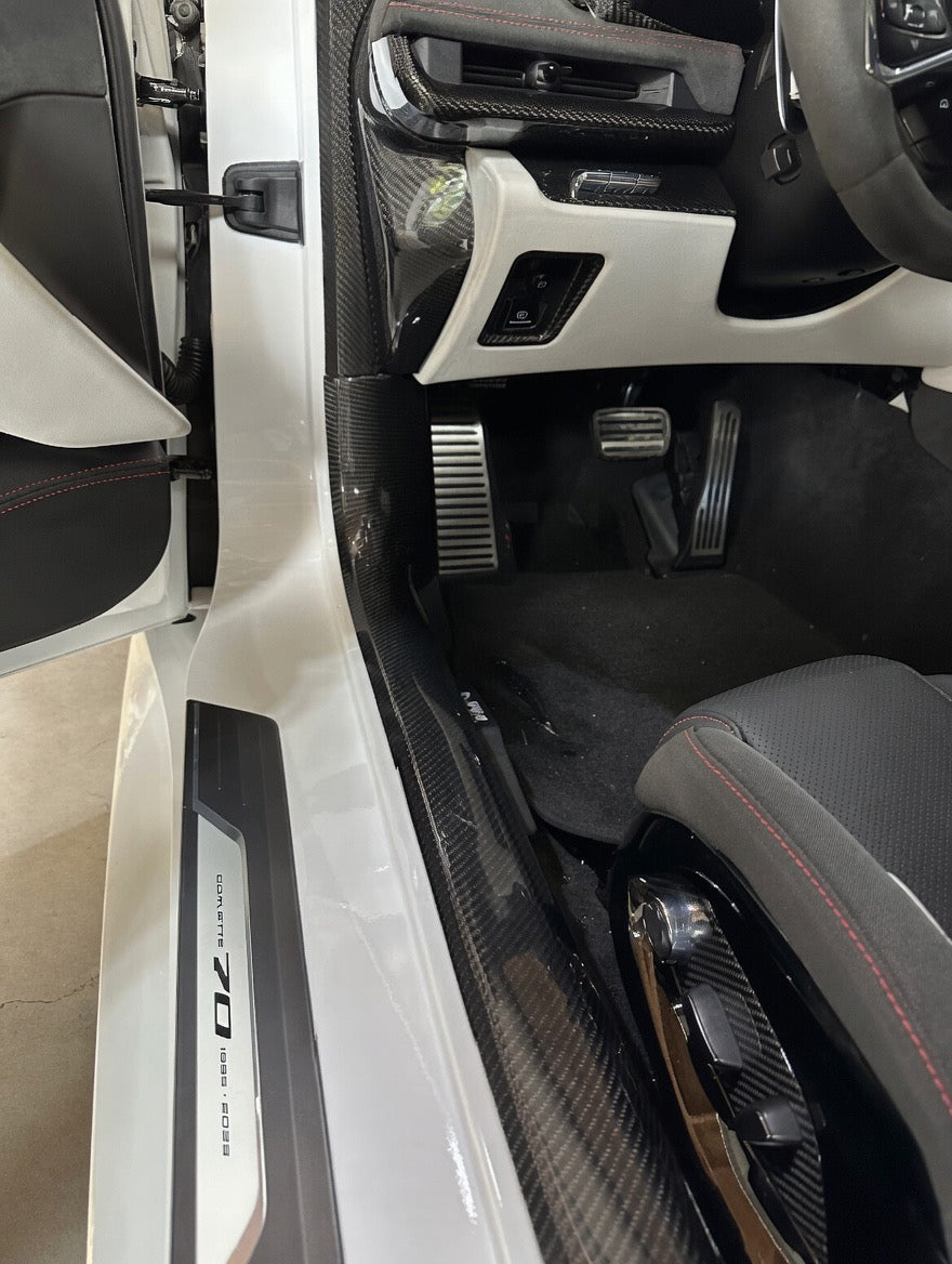 Chevrolet Corvette C8 - Carbon Fiber Inner Door Sill Panel Cover