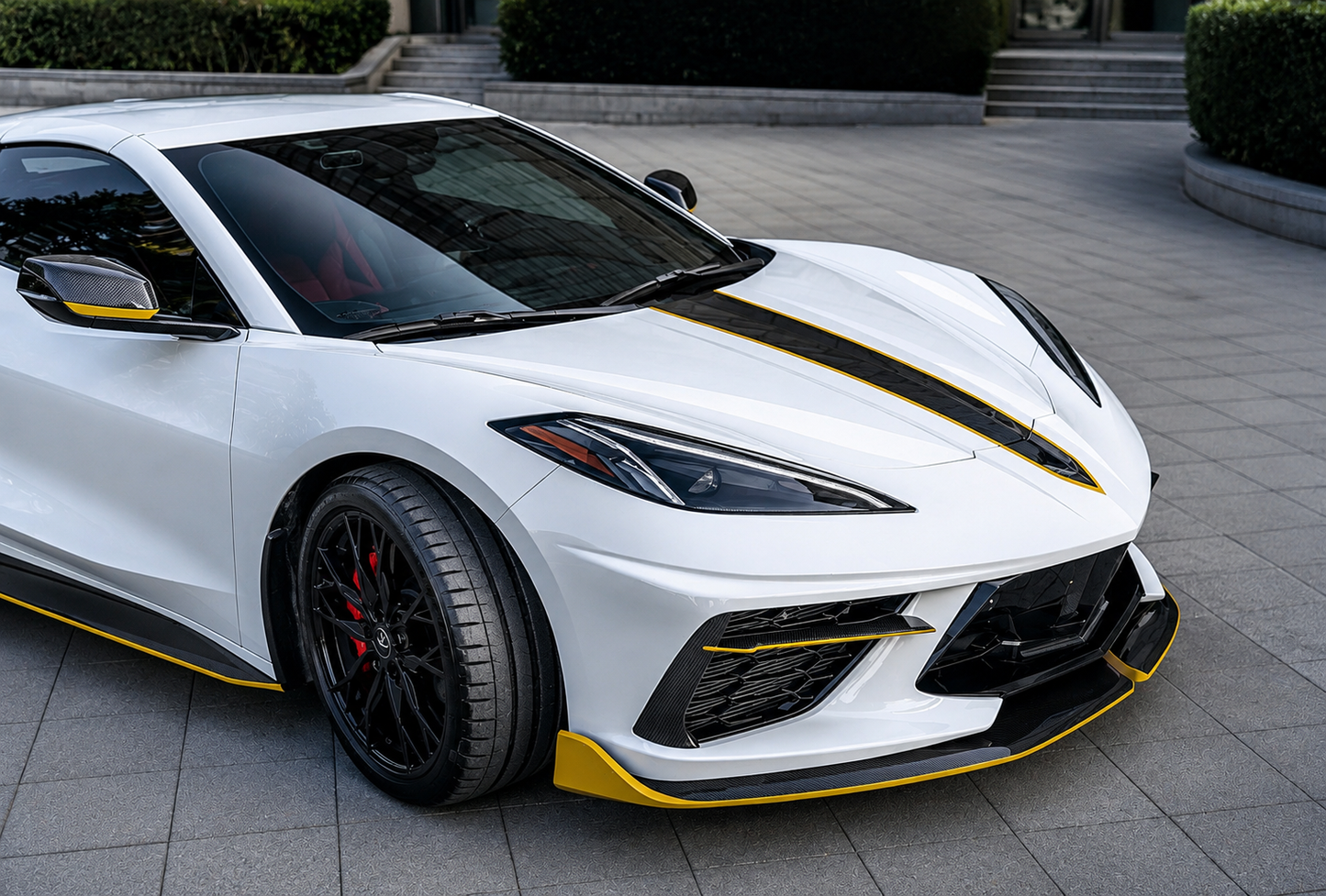 Corvette C8 AD-Style Carbon Fiber 2-Piece Front Lip Splitter