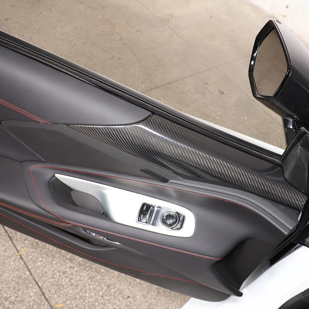 Chevrolet Corvette C8 Real Carbon Fiber Door Speaker Upper Trim Covers