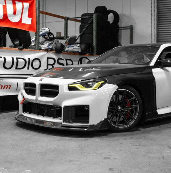 V STYLE CARBON FIBER FRONT LIP - BMW G87 M2 - Exotics Carbon Design