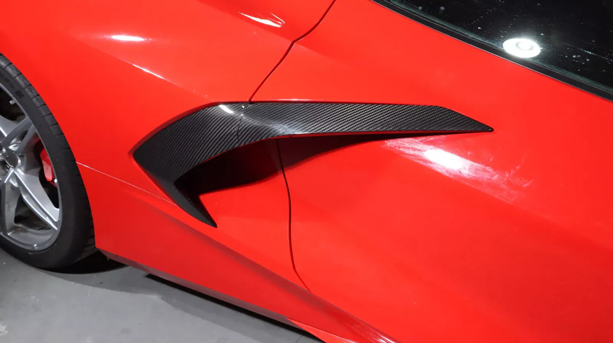 Corvette C8 Carbon Fiber Side Fender Vent Trim Covers