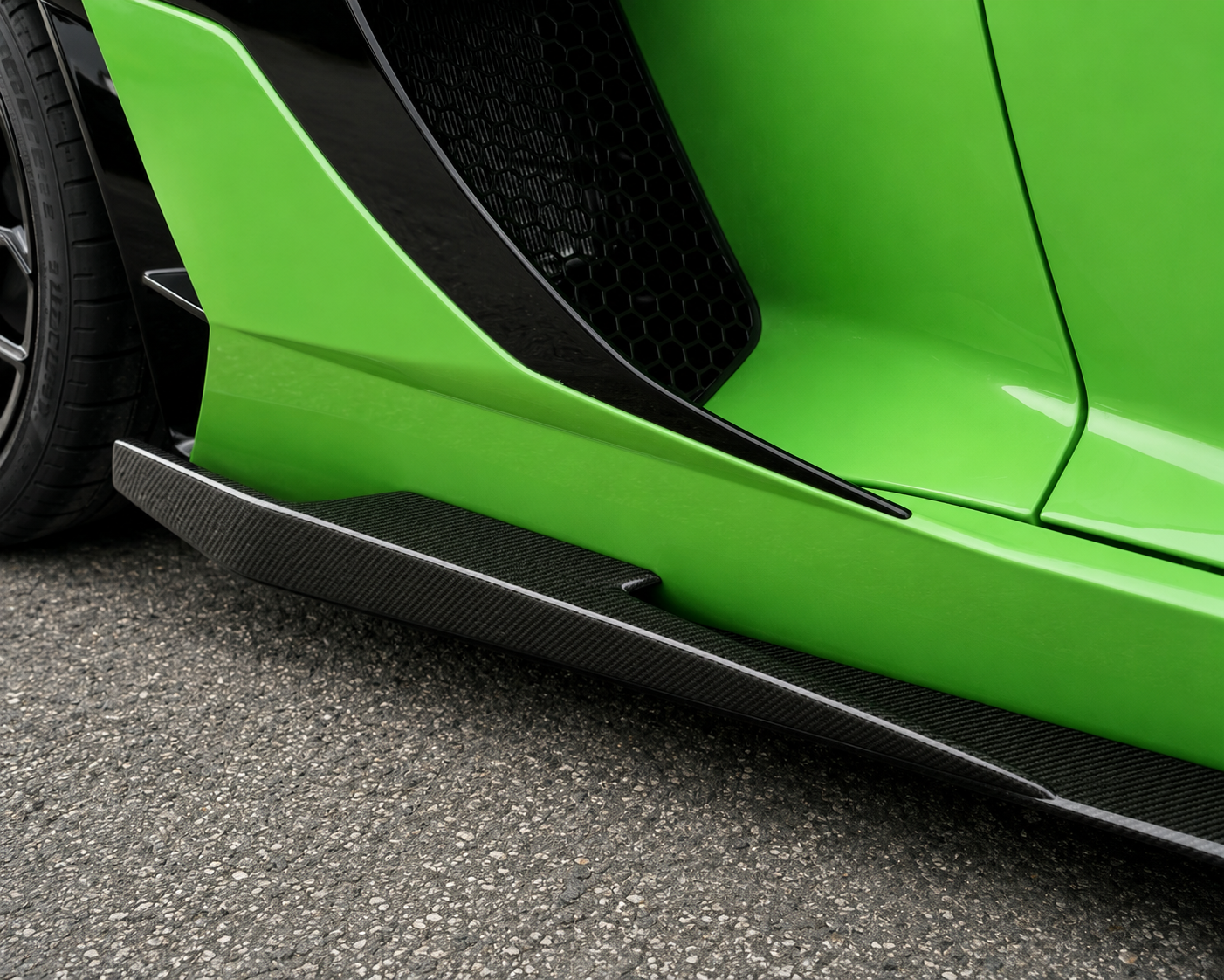 Lamborghini Aventador SVJ NVC Style Carbon Fiber Side Skirt Add-Ons