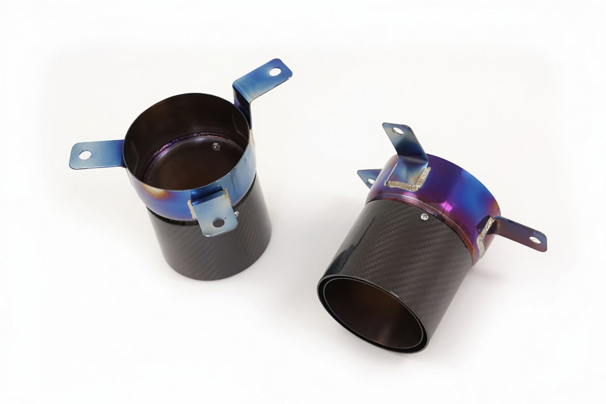 Ferrari F8 Tributo Carbon Fiber Burnt Titanium Exhaust Tips