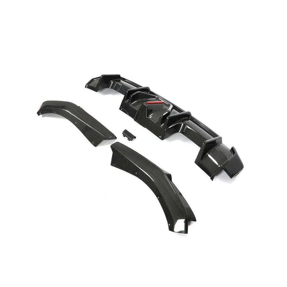 F1 STYLE V1 CARBON FIBER LED DIFFUSER AND SPLITTERS SET - BMW G80 M3 | G82 M4 - Exotics Carbon Design