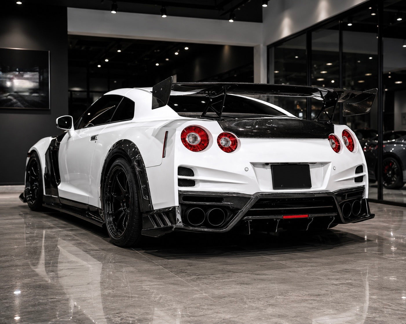 T.S Style Carbon Rear Diffuser with Panels – Nissan GTR R35 (2009–2022)
