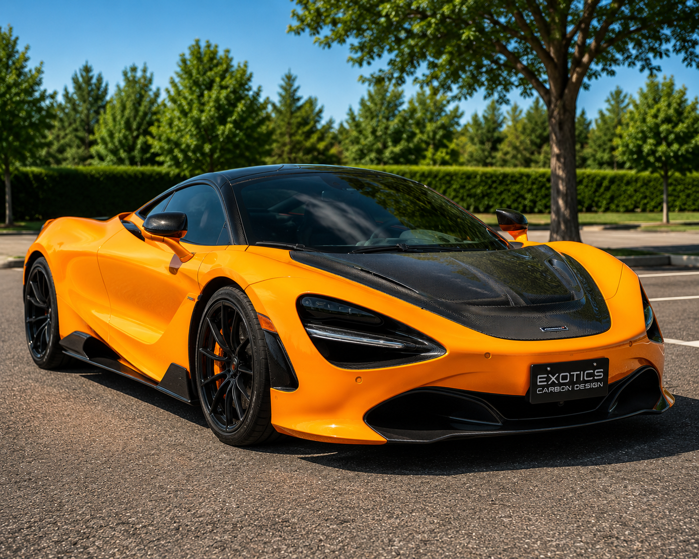 V-Style Vented Carbon Fiber Front Hood – McLaren 720S (2017–2022) - Exotics Carbon Design