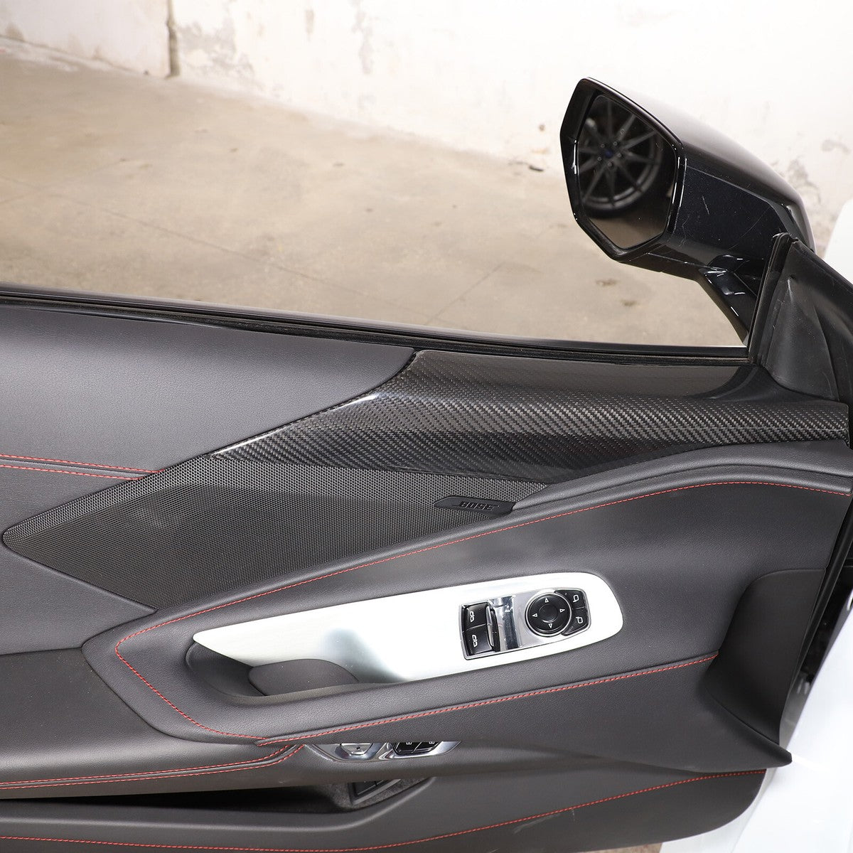 Chevrolet Corvette C8 Real Carbon Fiber Door Speaker Upper Trim Covers