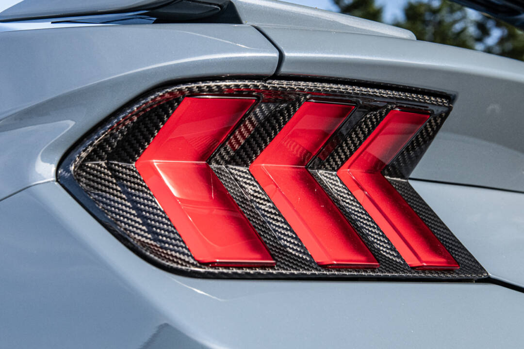Carbon Fiber Rear Taillight Cover Trim - Ford Mustang (2024+) - Exotics Carbon Design