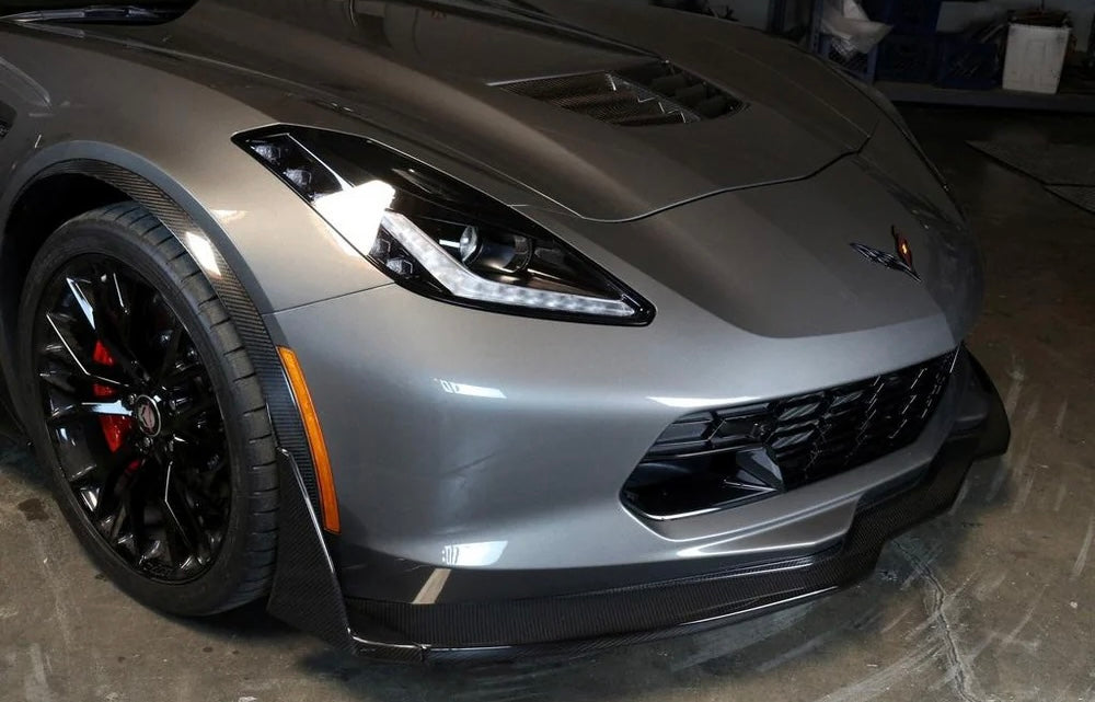 Chevrolet Corvette C7 Z06 Carbon Fiber Front Bumper Canards & Spats
