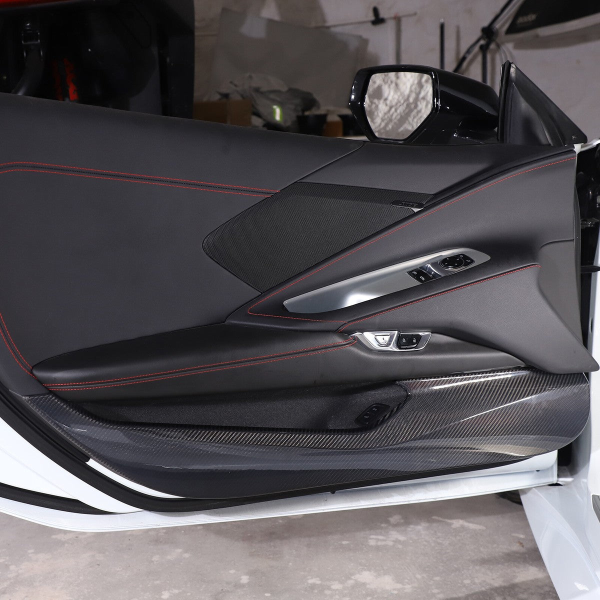 Chevrolet Corvette C8 Carbon Fiber Door Kick Panel Covers (2020–2026)