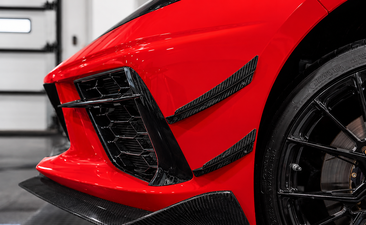 Chevrolet Corvette C7 Carbon Fiber Front Bumper Canards (4-Piece Set)