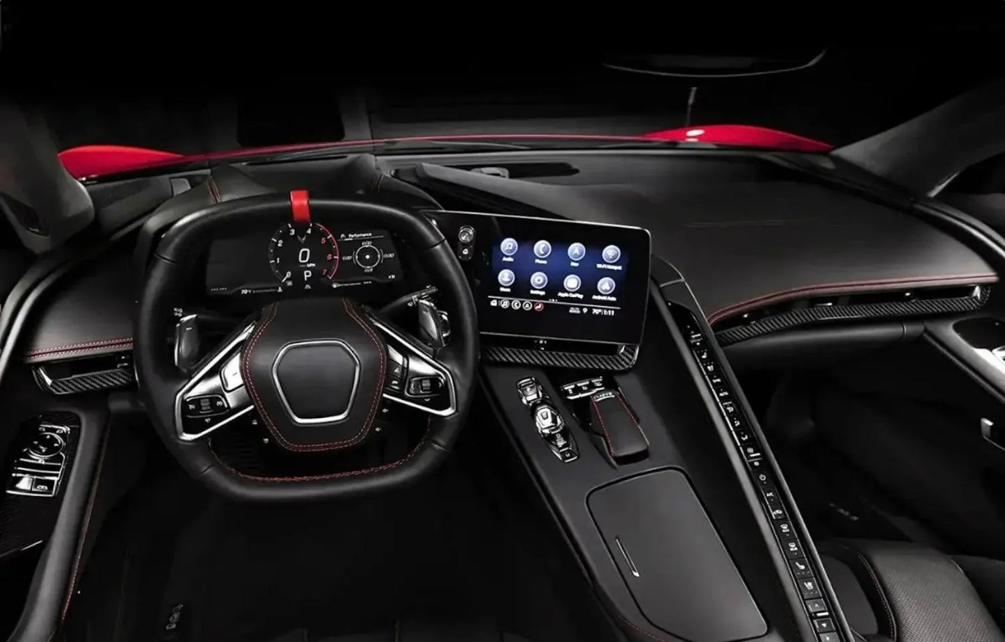 Chevrolet Corvette C8 Carbon Fiber Dash Trim Overlay