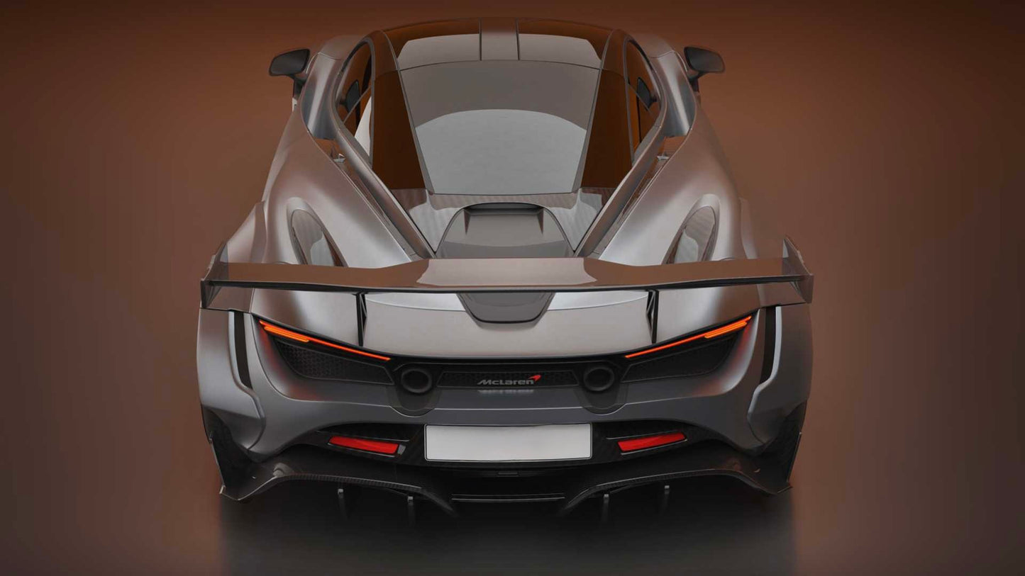 McLaren 720S GTR Style Carbon Fiber Dual Wing & Trunk Spoiler