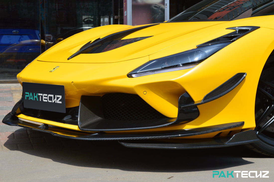 Ferrari F8 – Carbon Fiber Headlamp Trim Set - Exotics Carbon Design