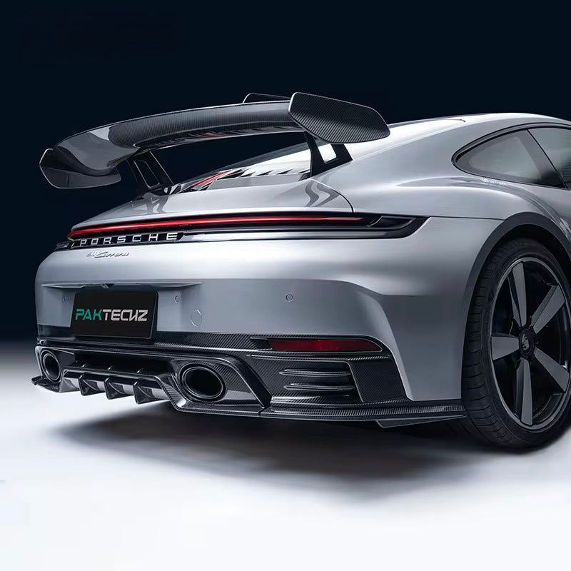 Porsche 911 (992) Carrera / Carrera S / Carrera 4S P.T Style Carbon Fiber Upper Rear Diffuser