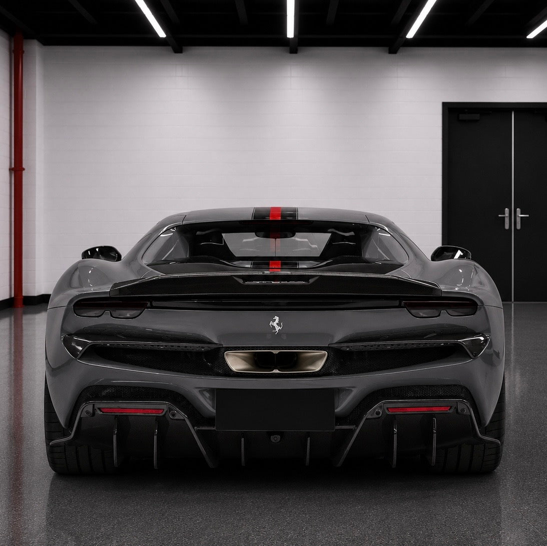 Ferrari 296 GTB BFA Style Carbon Fiber Rear Diffuser