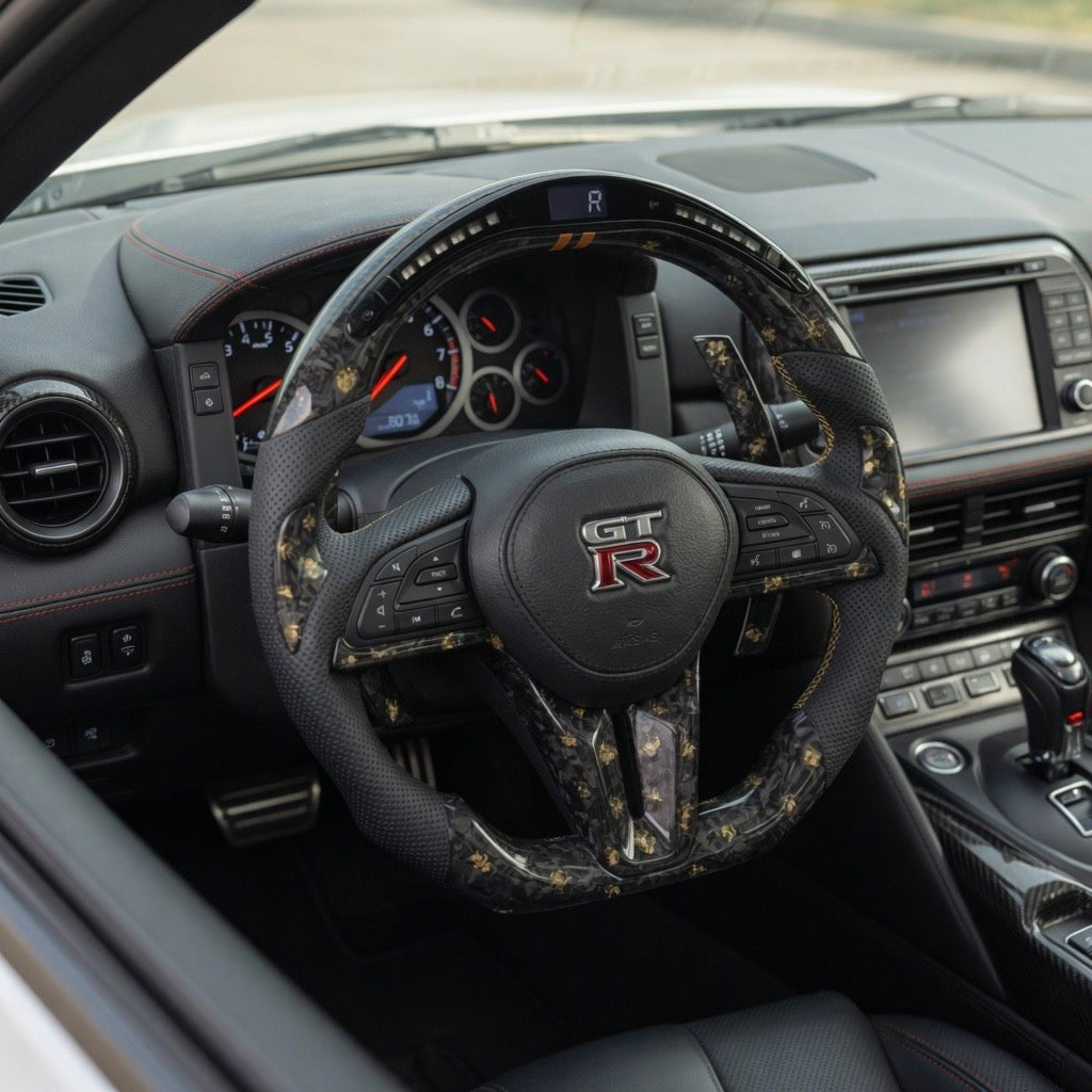 Nissan GT-R R35 Forged Carbon Fiber Steering Wheel with LED Display