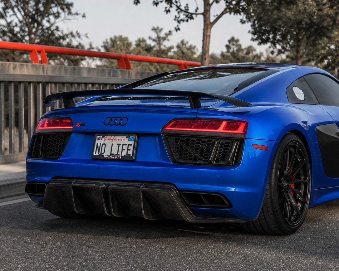 Audi R8 (2016-2019) - Racing Motorsport Style Carbon Fiber Rear Wing