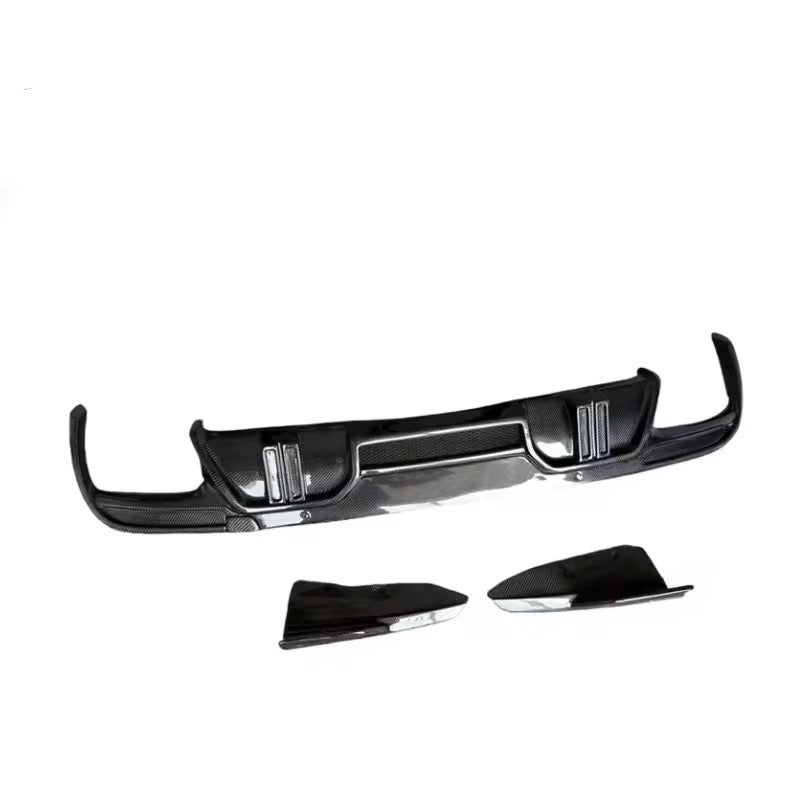 BMW F85 / F85 X5M / F86 X6M L-Style Carbon Fiber Rear Diffuser with LED Lights - Exotics Carbon Design