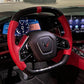Carbon Fiber Steering Wheel with Red Leather – Chevrolet Corvette C8 (2020–2024) - Exotics Carbon Design
