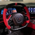 Carbon Fiber Steering Wheel with Red Leather – Chevrolet Corvette C8 (2020–2024) - Exotics Carbon Design