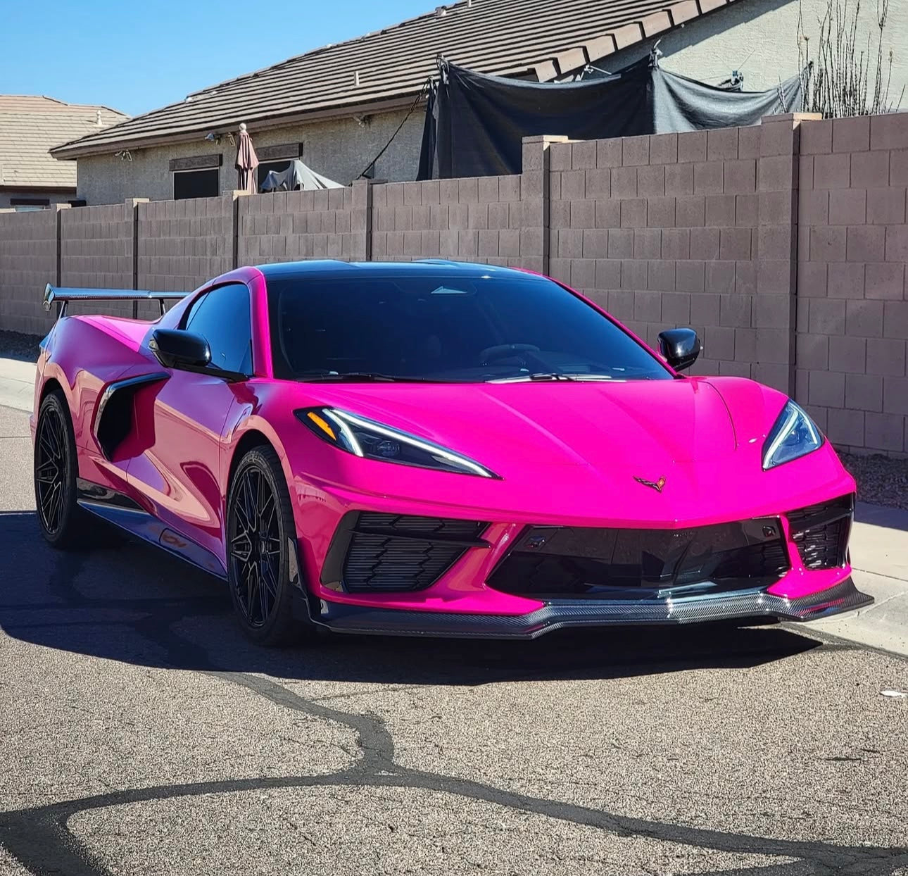 Corvette C8 – ZR1 Style Carbon Fiber Front Splitter - Exotics Carbon Design