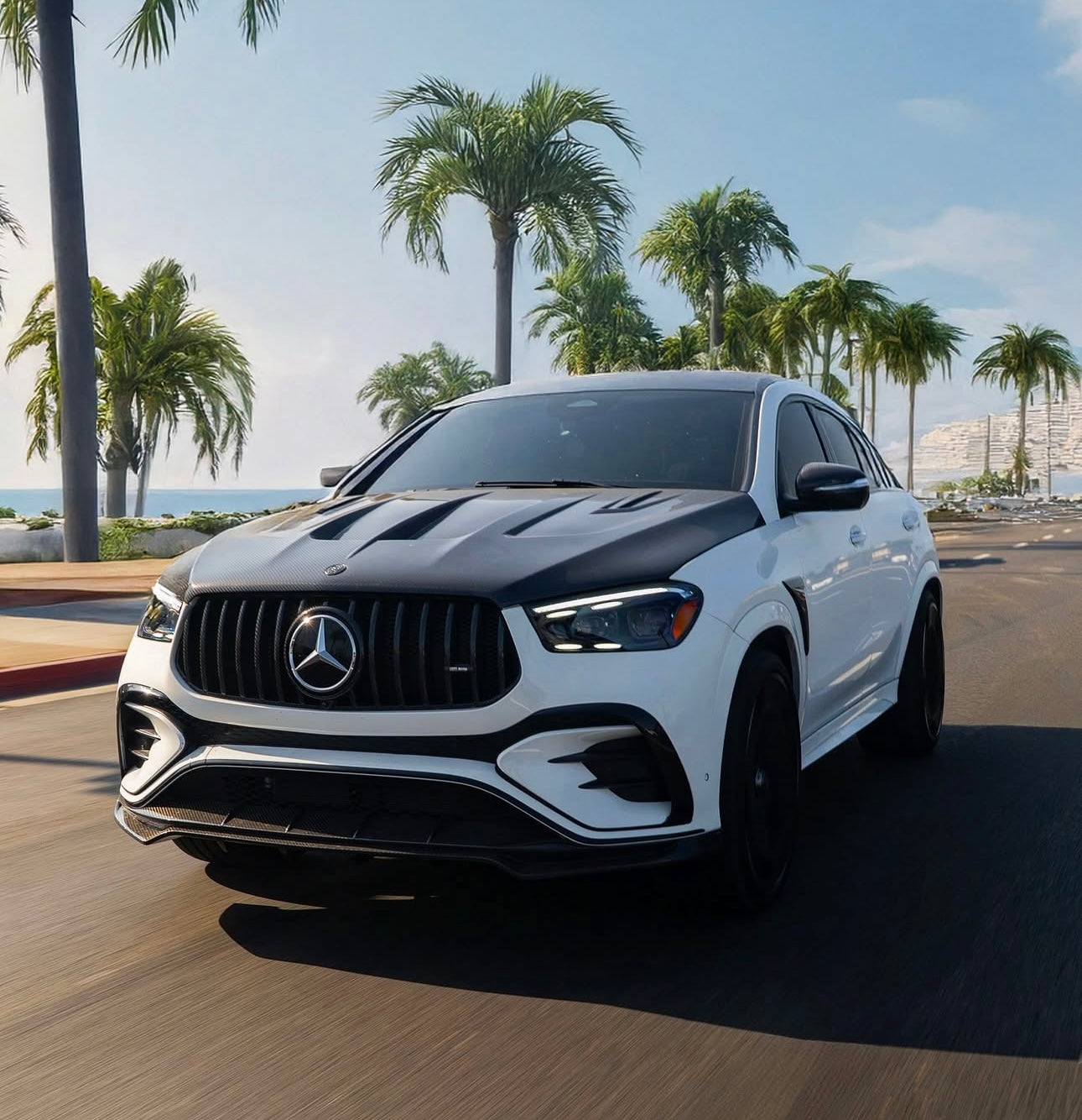 Mercedes-Benz GLE 450/580/53/63 – MSY Style Carbon Fiber Vented Hood - Exotics Carbon Design