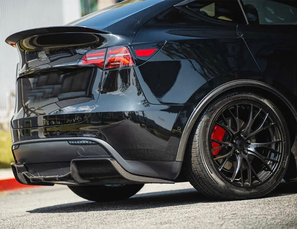 Tesla Model Y (2020-2024) - Carbon Fiber Rear Diffuser Lip - Exotics Carbon Design