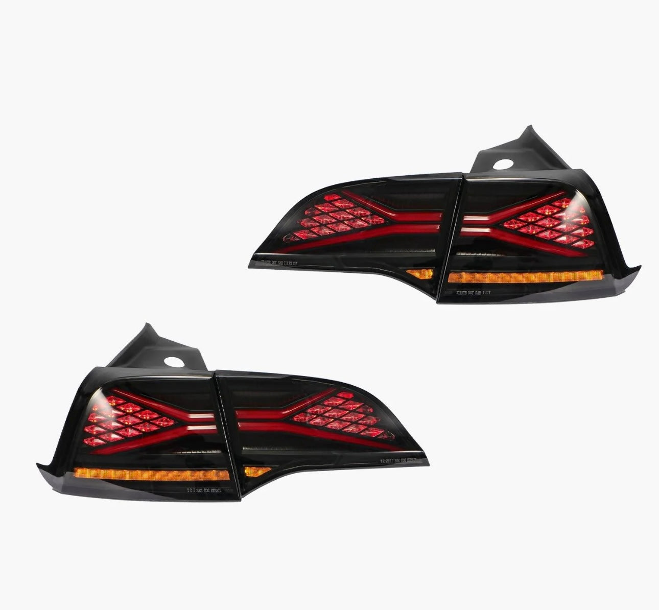 X-Shaped Custom LED Taillights – Tesla Model 3 (2017–2023) - Exotics Carbon Design