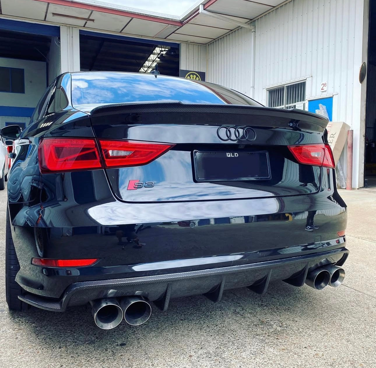 Audi A3/S3 (2013-2016) Sedan - Carbon Fiber Rear Diffuser - Exotics Carbon Design