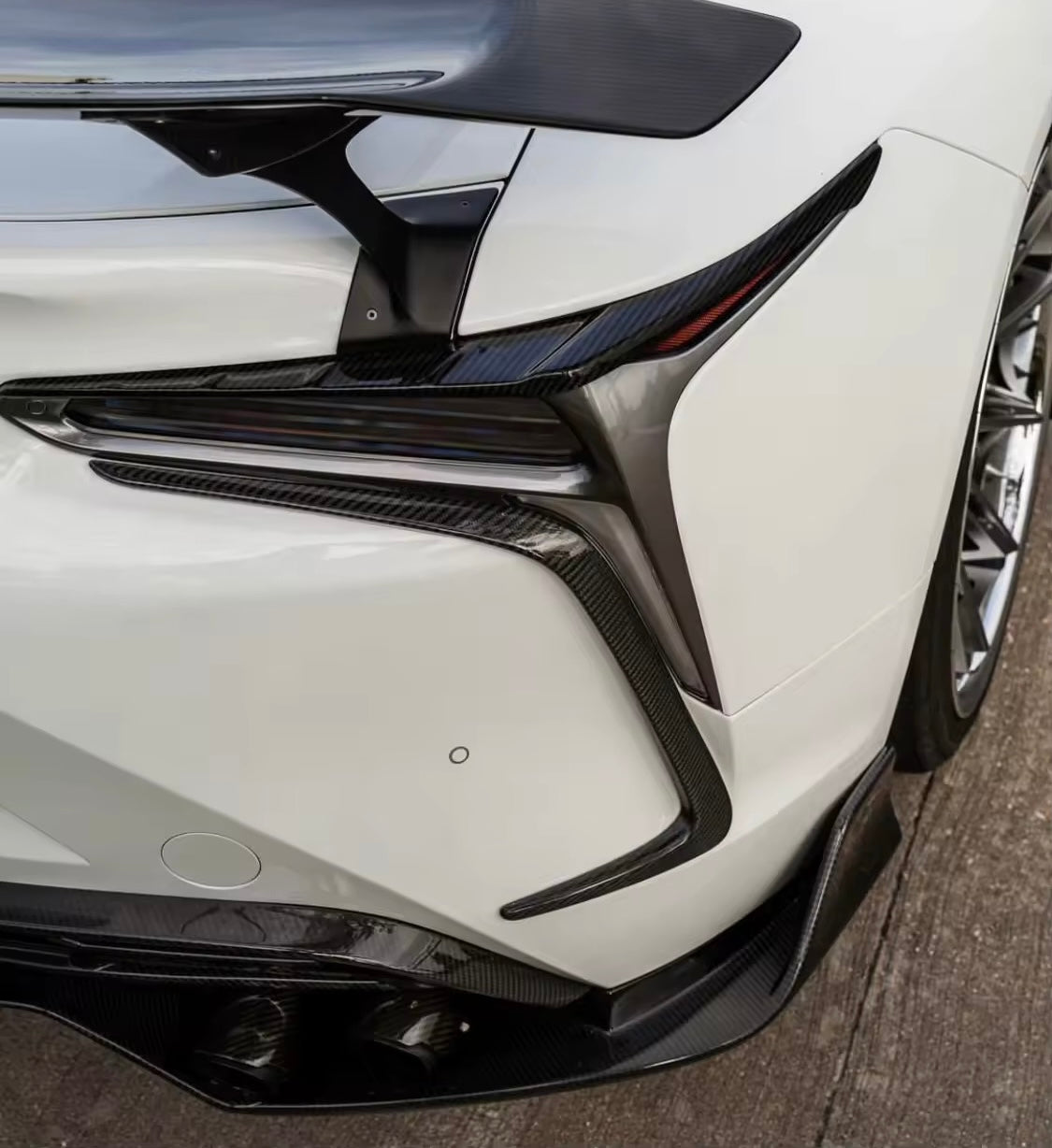 Carbon Fiber Rear Bumper Canards - Lexus LC 500 (2018–2024) - Exotics Carbon Design
