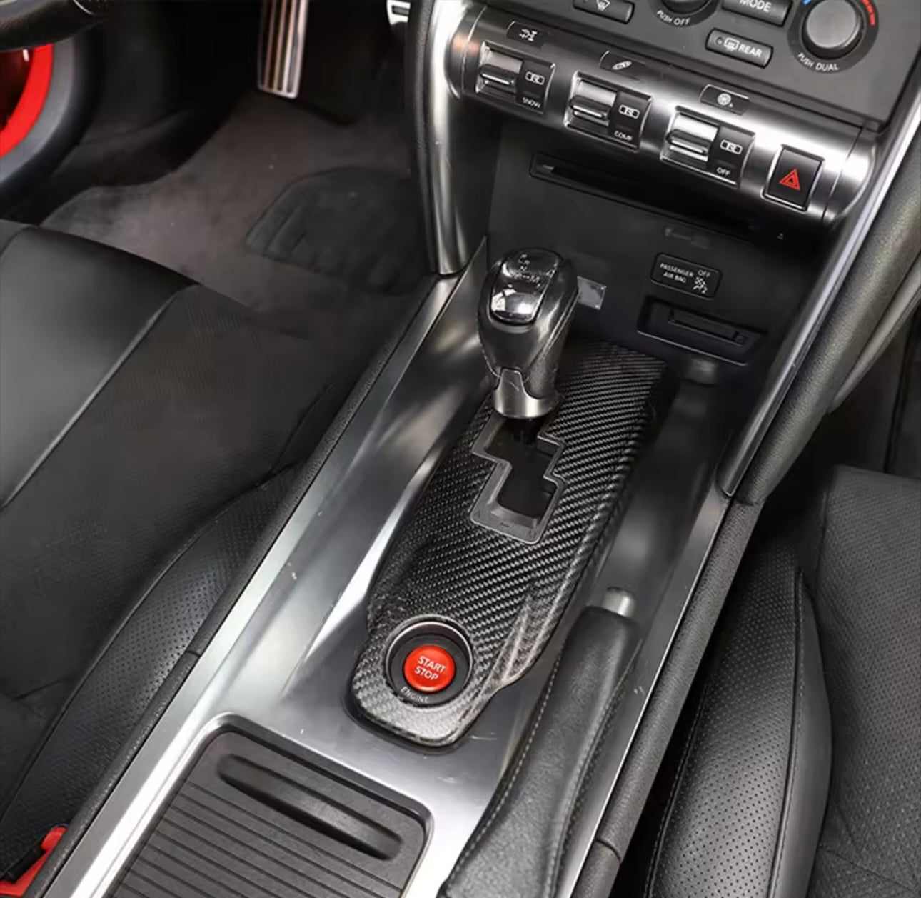 Carbon Fiber Center Console Gear Panel Frame - Nissan GT-R R35 (2009–2016) - Exotics Carbon Design