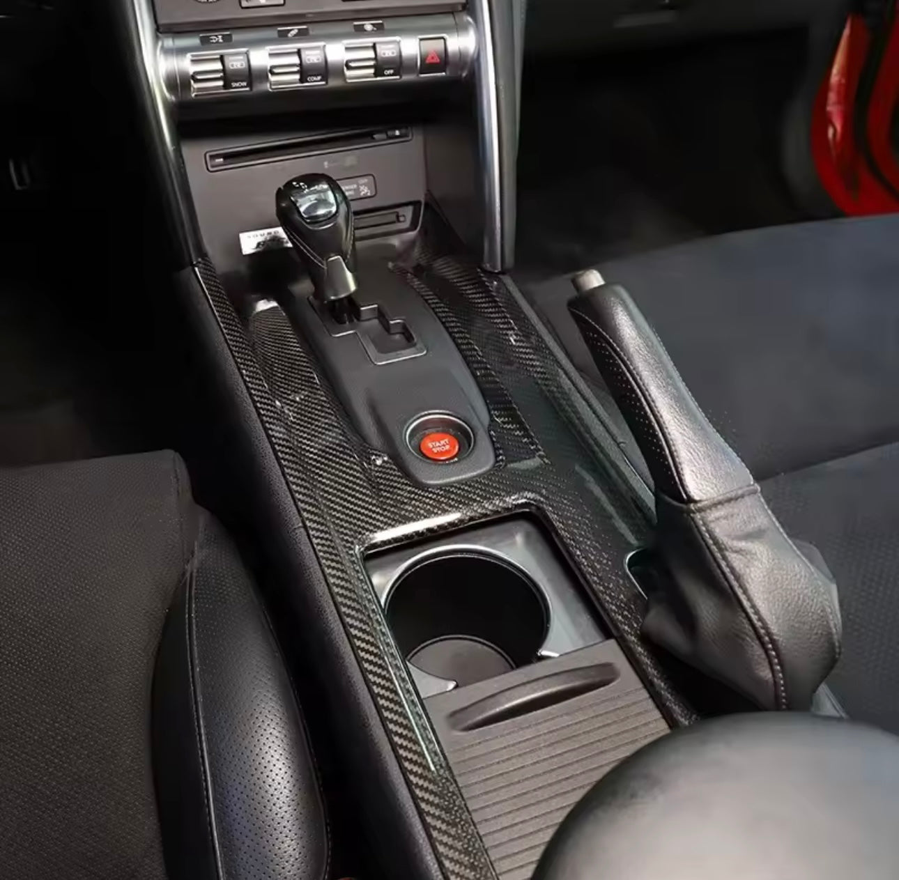 Carbon Fiber Center Console Panel Trim - Nissan GTR R35 (2008-2016) - Exotics Carbon Design