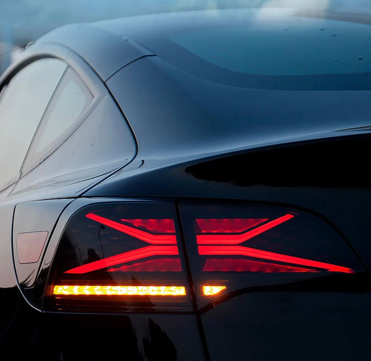 X-Shaped Custom LED Taillights – Tesla Model 3 (2017–2023) - Exotics Carbon Design