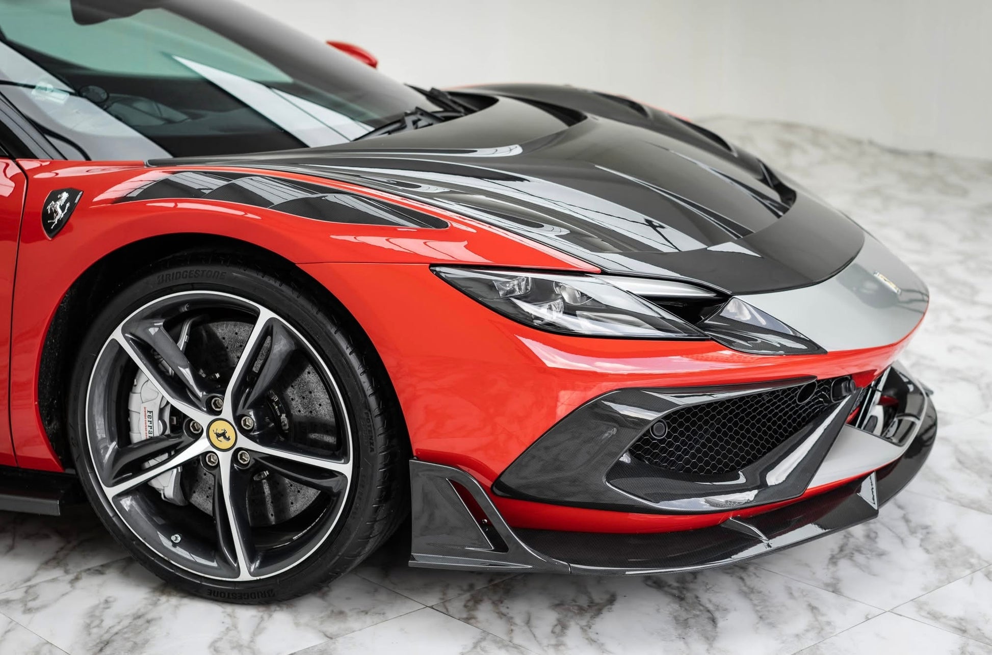 NVC Style Carbon Fiber Vented Front Bonnet Cover - Ferrari 296 GTB - Exotics Carbon Design