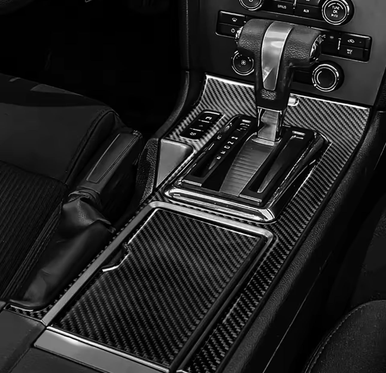 Carbon Fiber Center Console Trim - Ford Mustang (2009–2014) - Exotics Carbon Design