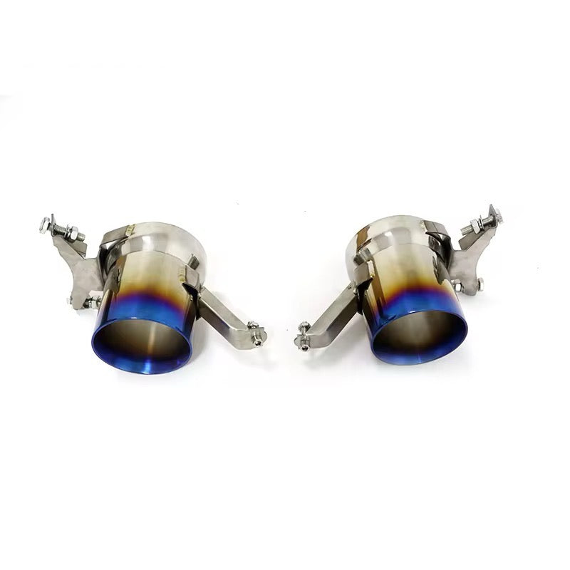 Ferrari F8 / 488 GTB / 488 Pista – Blue Burnt Titanium Exhaust Tips - Exotics Carbon Design